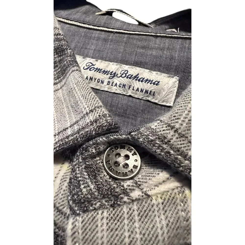 Tommy Bahama Big & Tall 3XLT Canyon Beach Rancho Check Flannel Shirt Continental - Picture 4 of 6